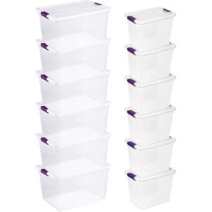 STERILITE Clear Box Storage Container 6-Pack and 27 QT. Tote 6-Pack 6