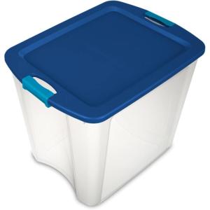 Sterilite 12-Pack Latch and Carry, Clear Plastic Storage Bins with Latching Lids and Full-Grip Handles, 12 Gallon(8 Pack)