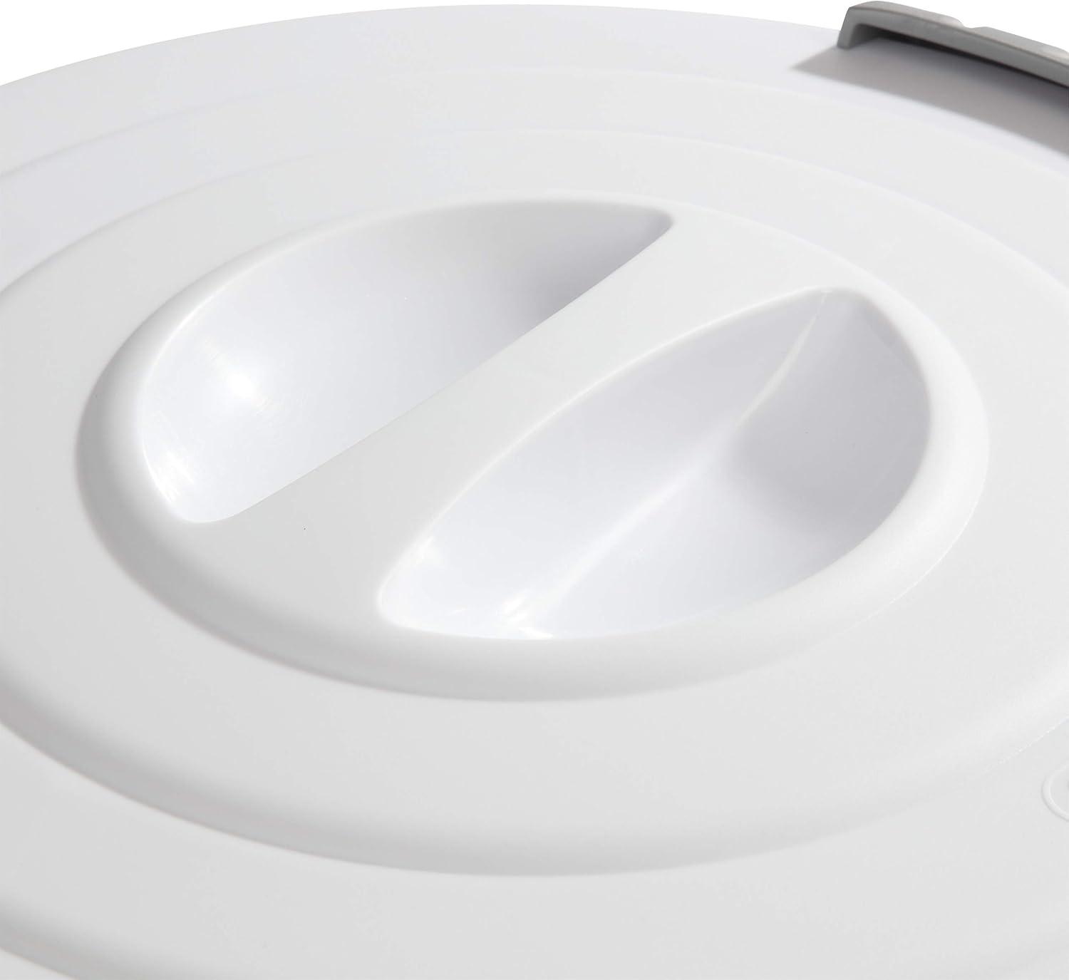 imageSterilite 24 Qt Latching Utility Can w Lid Bin to Store Sand Rock Salt Soil Pet Food or Birdseed in the Garage or Mudroom White 6Pack
