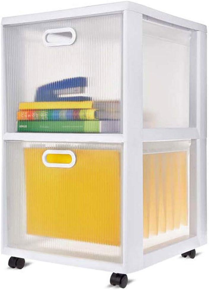 imageSterilite Ultra 2 Drawer Filing Storage Cart Plastic Rolling Cart with Wheels to Organize Desk Office White with Textured Clear Drawers 2Pack