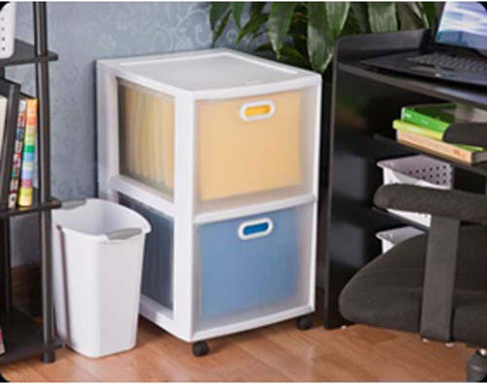 imageSterilite Ultra 2 Drawer Filing Storage Cart Plastic Rolling Cart with Wheels to Organize Desk Office White with Textured Clear Drawers 2Pack
