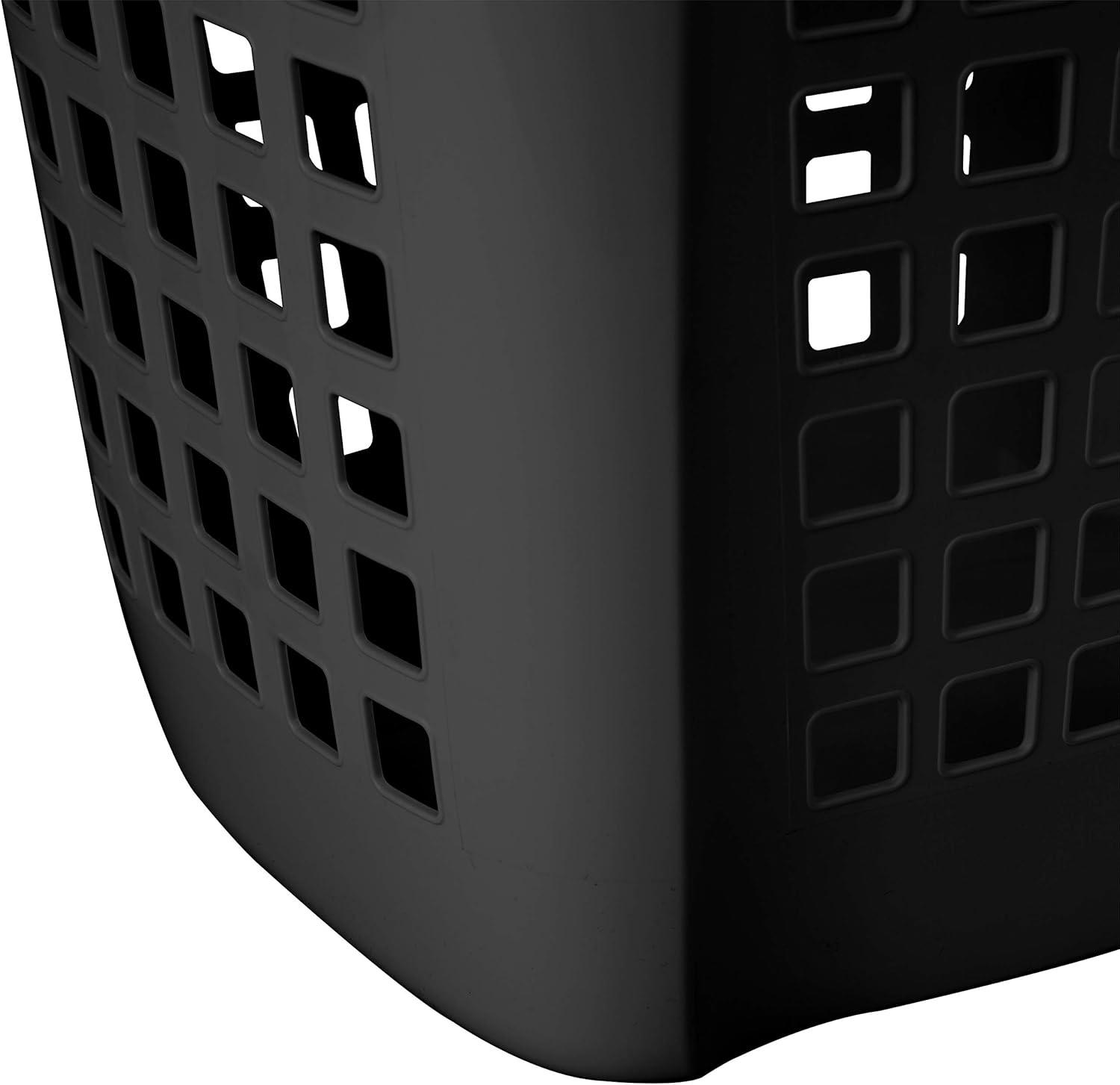 imageSterilite Ultra Easy Carry Laundry Hamper Comfort Handles to Easily Carry Clothes Between the Bedroom and Laundry Room Plastic Black 4Pack