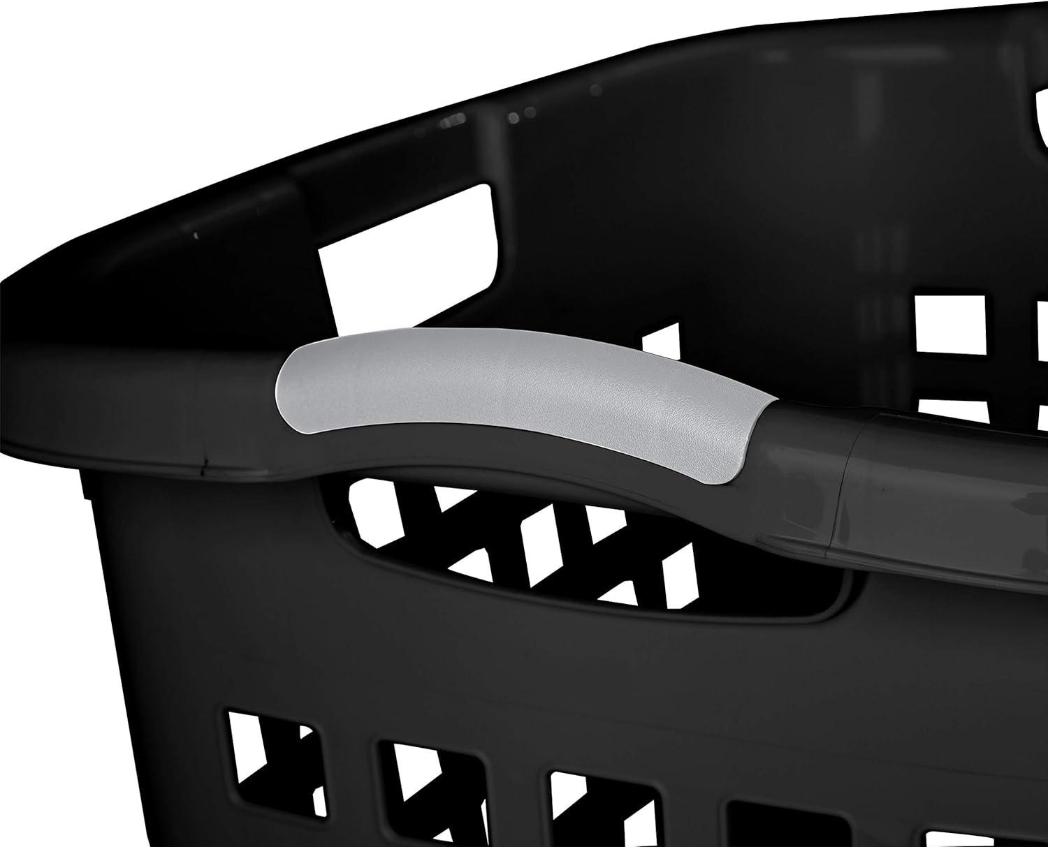 imageSterilite Ultra Easy Carry Laundry Hamper Comfort Handles to Easily Carry Clothes Between the Bedroom and Laundry Room Plastic Black 4Pack
