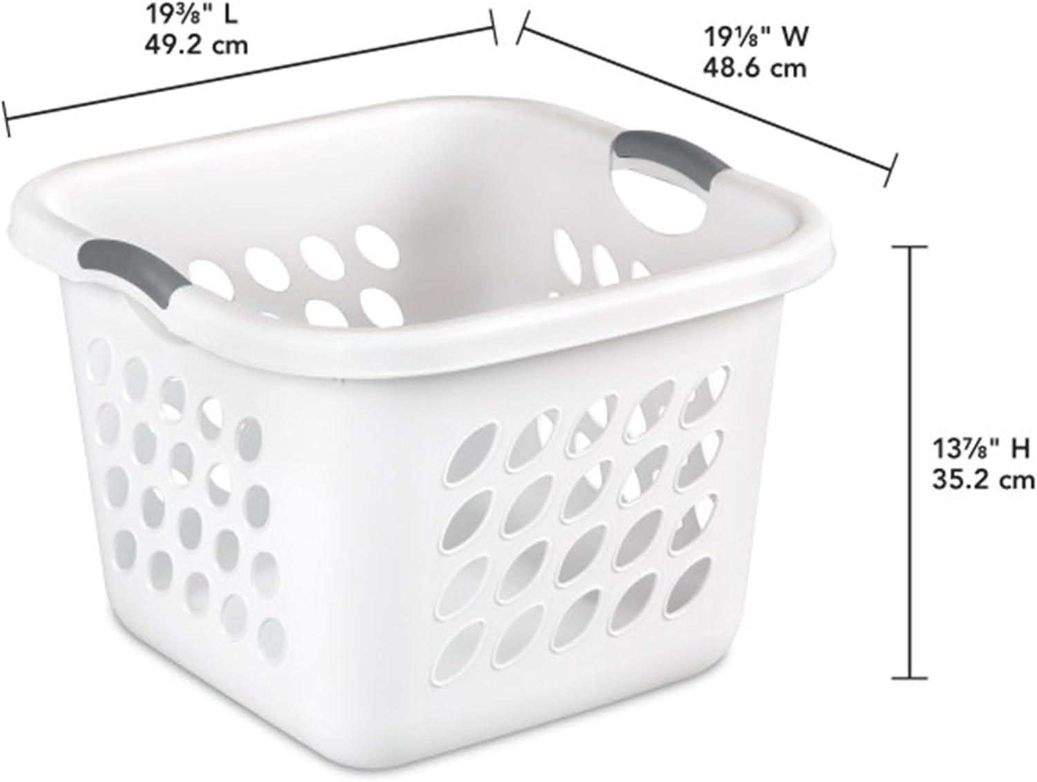 imageSterilite 12 Pack Laundry Baskets 15 Bushel Plastic Hampers Ultra Square White12 Pack
