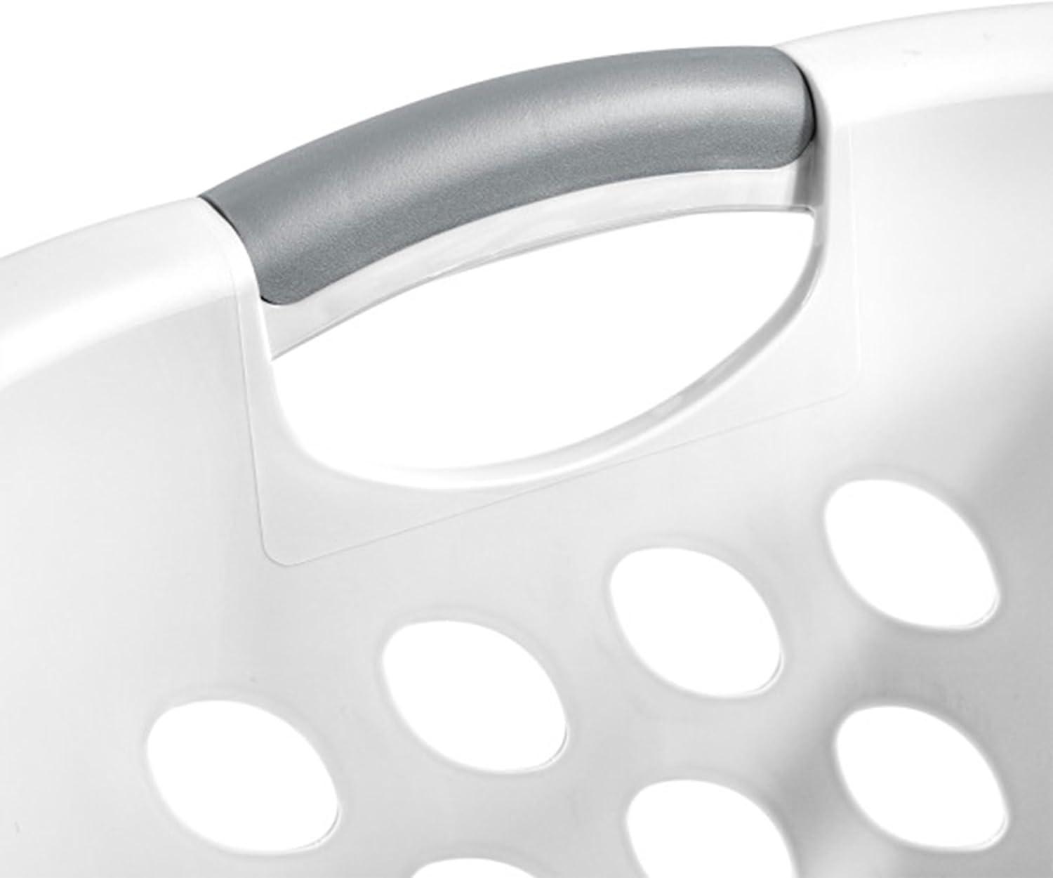 imageSterilite 6 Pack Plastic Laundry Basket Hamper 125 Bushel Ultra HipHold Aqua ChromeWhite