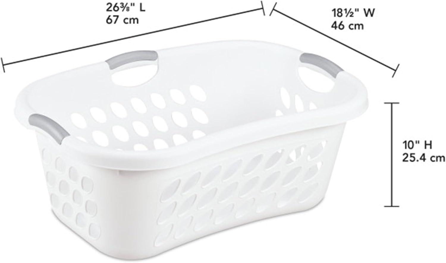 imageSterilite 6 Pack Plastic Laundry Basket Hamper 125 Bushel Ultra HipHold Aqua ChromeWhite