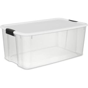 Sterilite 116 Quart Ultra Clear Plastic Storage Tote Container with Latching Lid (20 Pack)