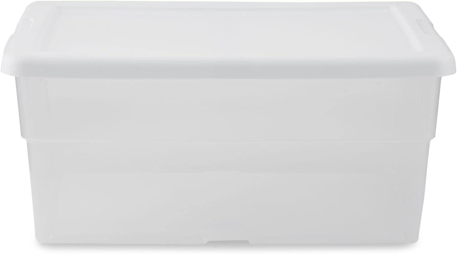imageSterilite 36Pack 16 Quart Storage Box Stackable Clear Plastic Bins with SnapOn Lids HeavyDuty Organizing Containers for Closet Bathroom and Office1