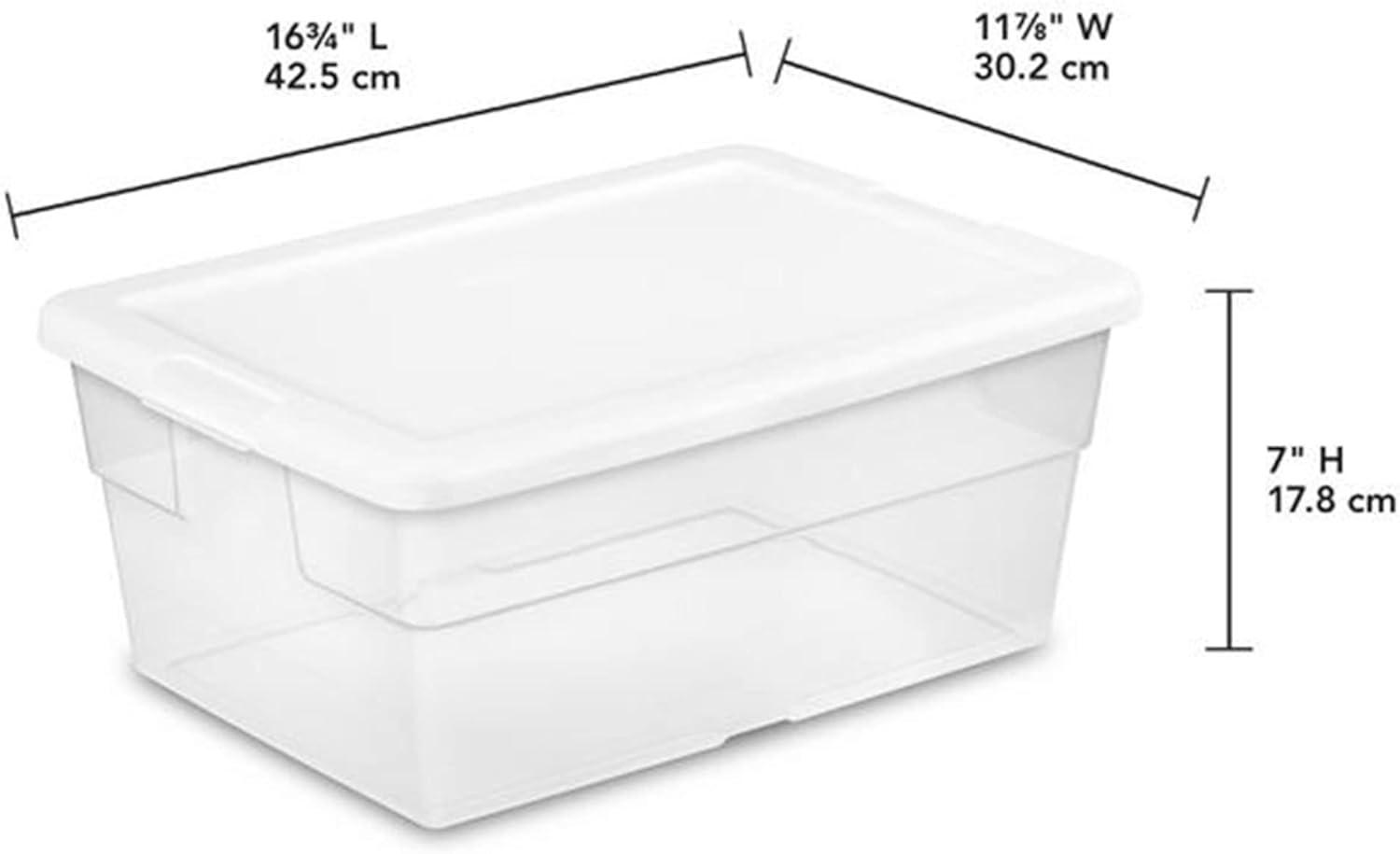 imageSterilite 36Pack 16 Quart Storage Box Stackable Clear Plastic Bins with SnapOn Lids HeavyDuty Organizing Containers for Closet Bathroom and Office1
