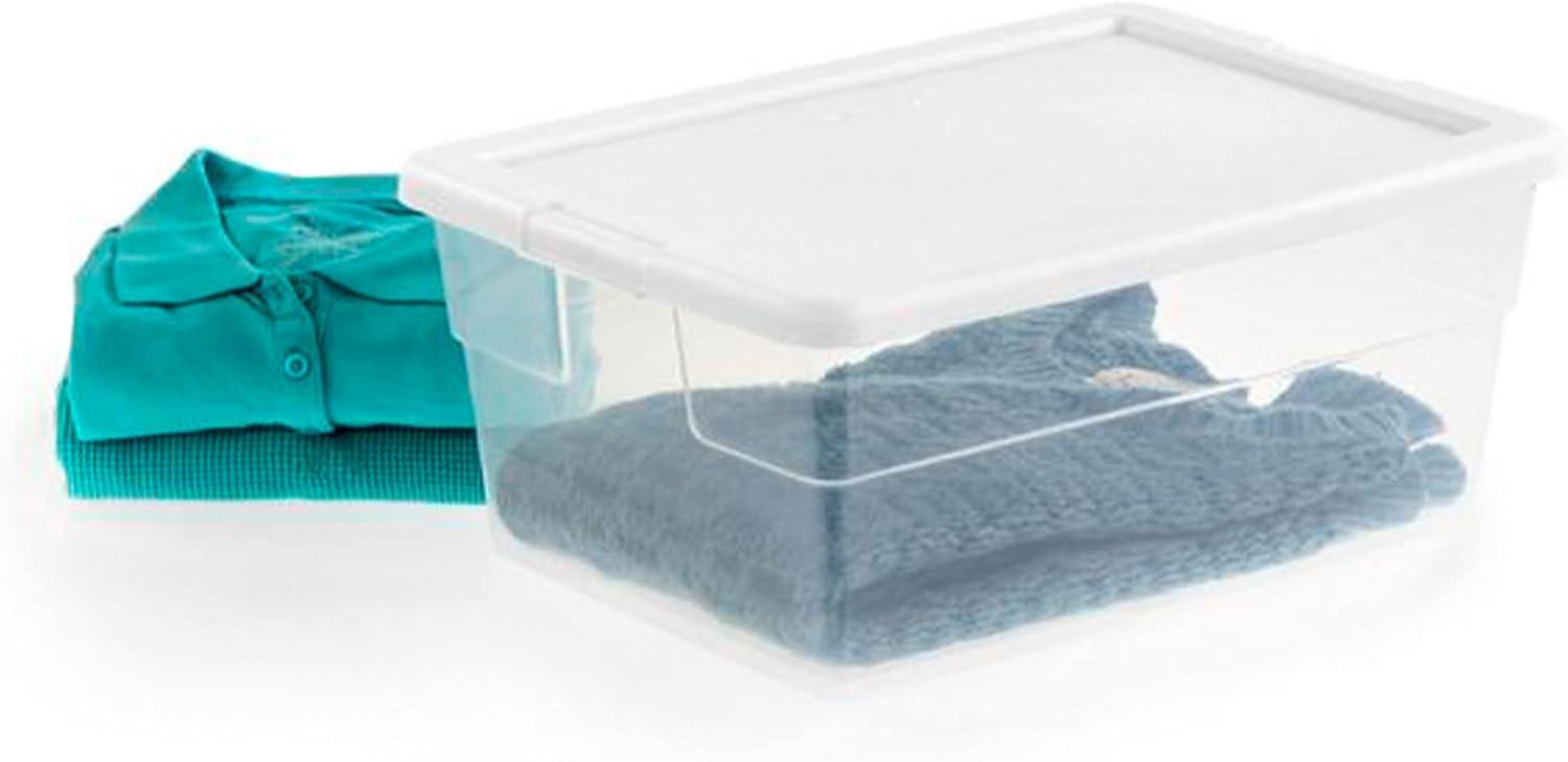 imageSterilite 36Pack 16 Quart Storage Box Stackable Clear Plastic Bins with SnapOn Lids HeavyDuty Organizing Containers for Closet Bathroom and Office1