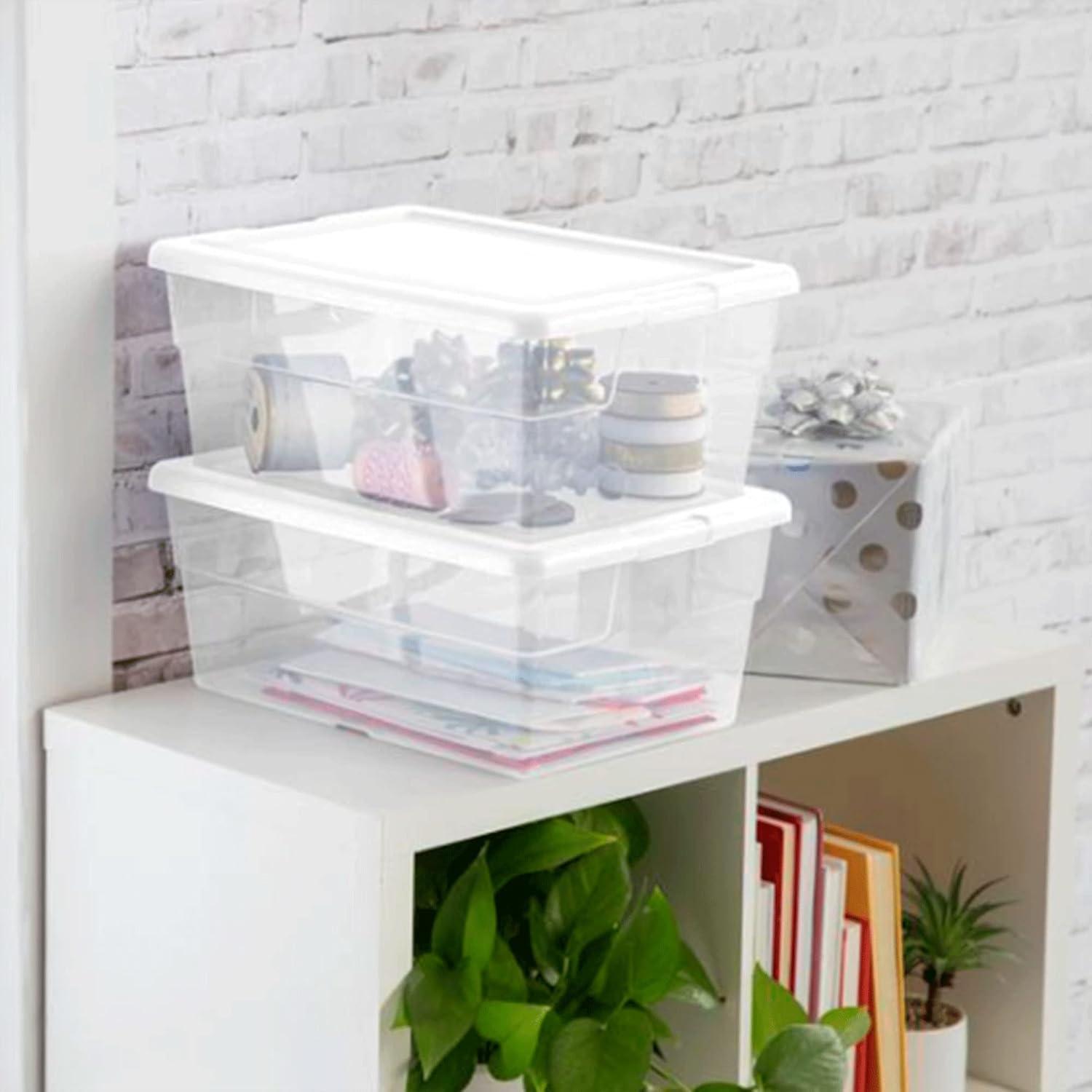 imageSterilite 36Pack 16 Quart Storage Box Stackable Clear Plastic Bins with SnapOn Lids HeavyDuty Organizing Containers for Closet Bathroom and Office1