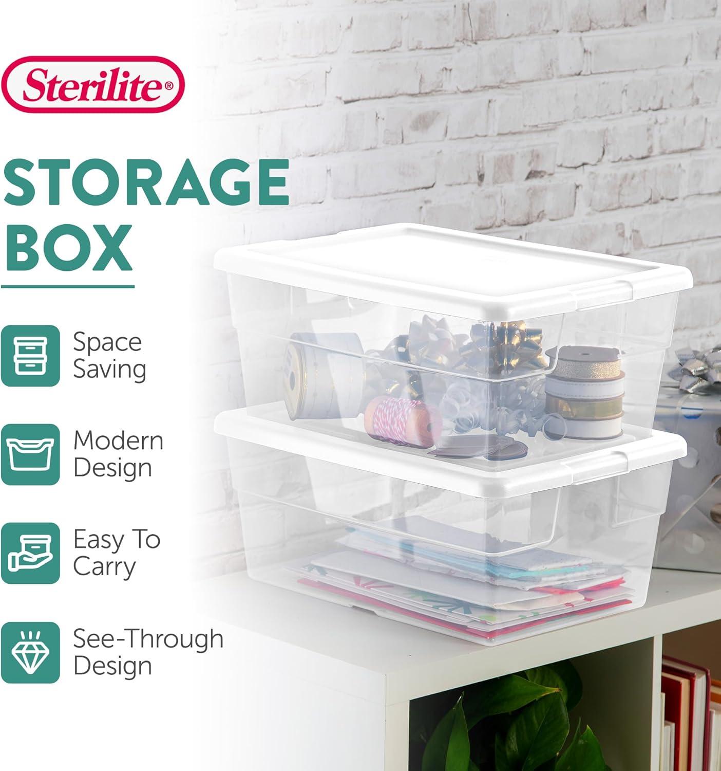 imageSterilite 36Pack 16 Quart Storage Box Stackable Clear Plastic Bins with SnapOn Lids HeavyDuty Organizing Containers for Closet Bathroom and Office24