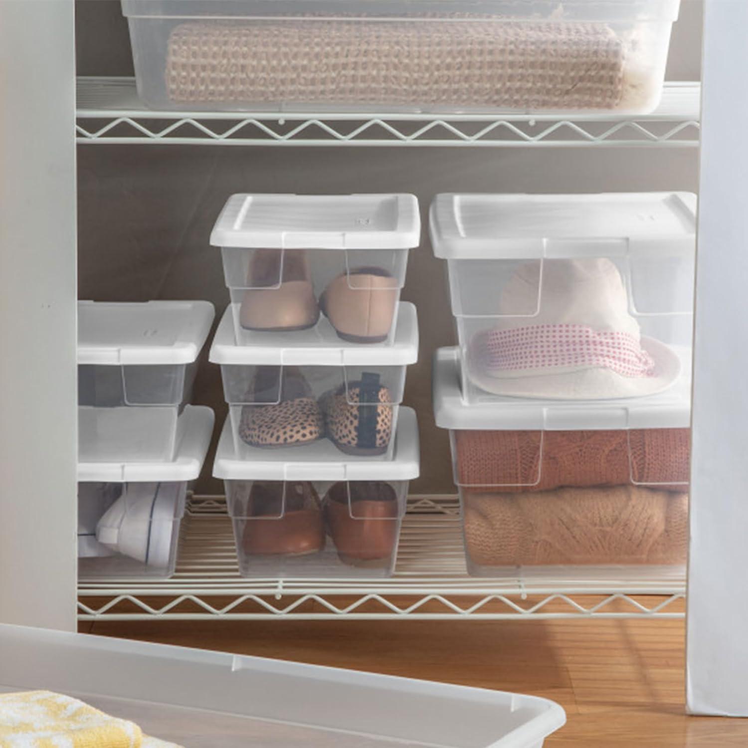 imageSterilite 36Pack 16 Quart Storage Box Stackable Clear Plastic Bins with SnapOn Lids HeavyDuty Organizing Containers for Closet Bathroom and Office36