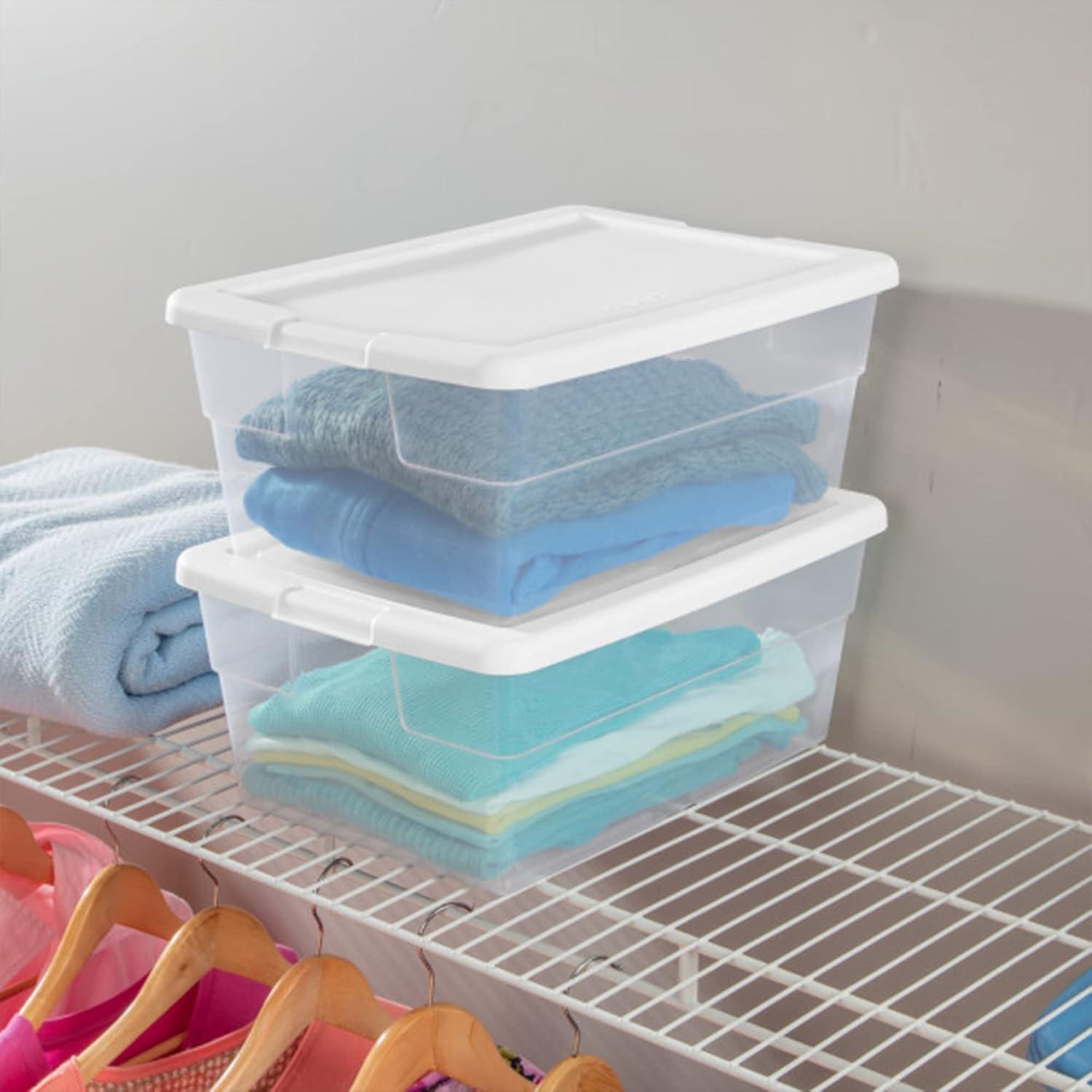 imageSterilite 6 Quart Clear Multipurpose Plastic Storage Tote 12 Pack amp 16 Quart Clear Multipurpose Plastic Storage Tote 12 Pack for Home Organization