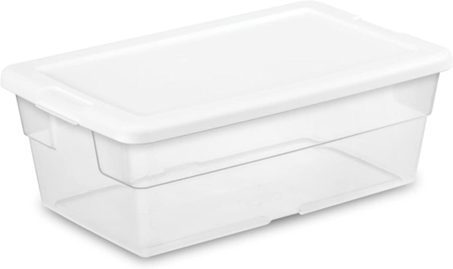 imageSterilite 6 Quart Clear Multipurpose Plastic Storage Tote 12 Pack amp 16 Quart Clear Multipurpose Plastic Storage Tote 12 Pack for Home Organization