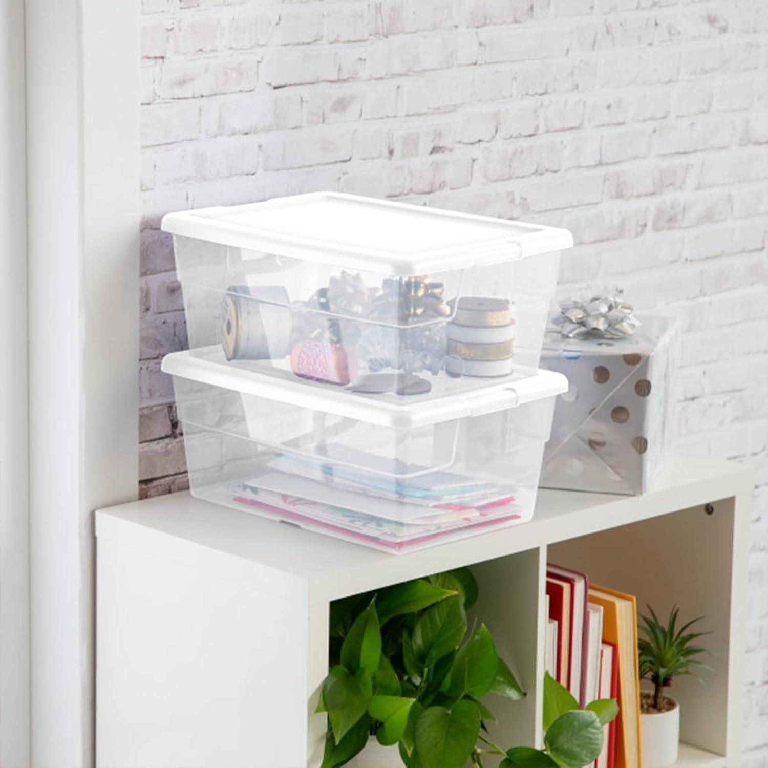 imageSterilite 6 Quart Clear Multipurpose Plastic Storage Tote 12 Pack amp 16 Quart Clear Multipurpose Plastic Storage Tote 12 Pack for Home Organization