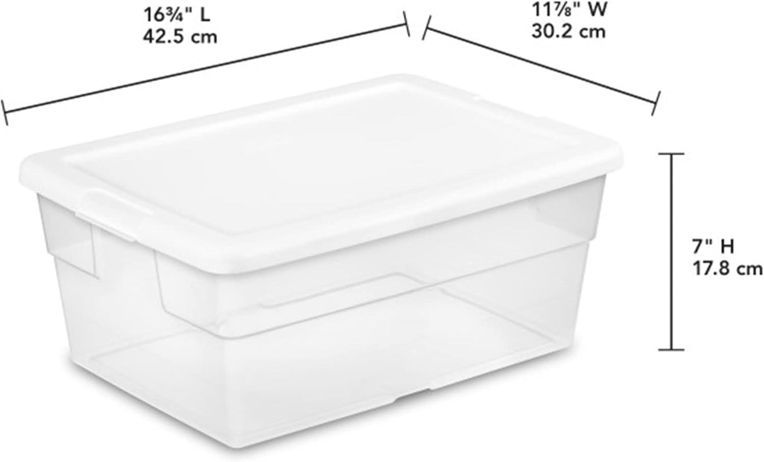 imageSterilite 6 Quart Clear Multipurpose Plastic Storage Tote 12 Pack amp 16 Quart Clear Multipurpose Plastic Storage Tote 12 Pack for Home Organization