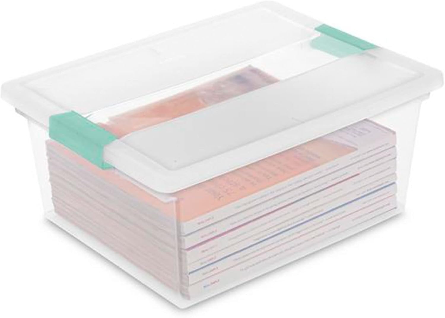 image:imageSterilite Deep Clip Storage Box Container with Lid Clear 8 Pack and Medium Clip Box for Home Craft Room and Office Organization 4 Pack