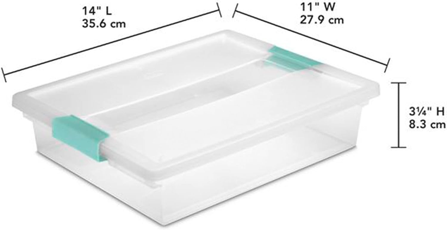 image:imageSterilite Large Clip 6 Pack amp Small Clip 6 Pack Clear Plastic Storage Organizer Tote Container Bin Box for Home Office Organization and Storage