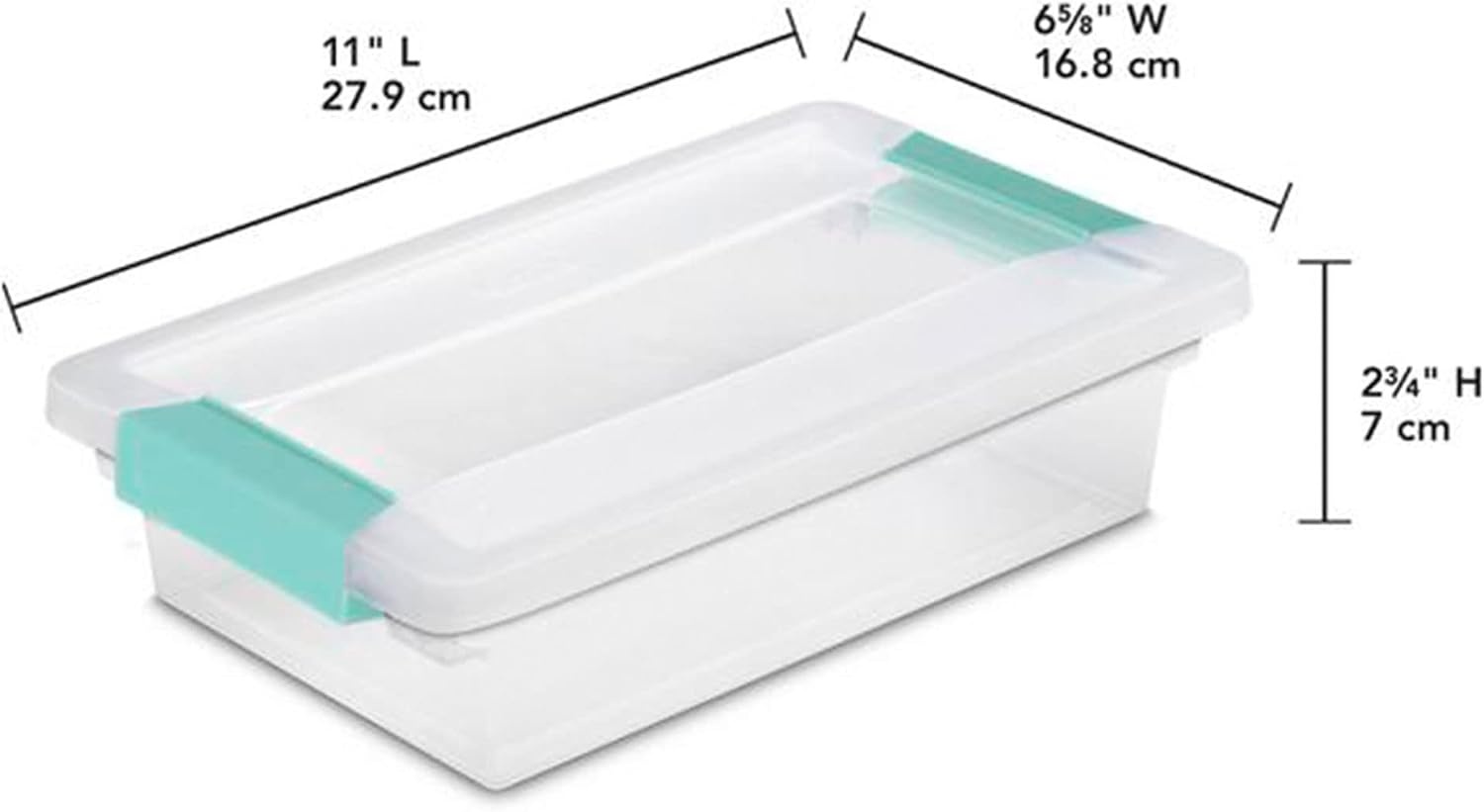 image:imageSterilite Large Clip 6 Pack amp Small Clip 6 Pack Clear Plastic Storage Organizer Tote Container Bin Box for Home Office Organization and Storage