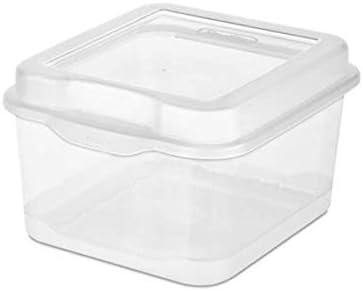 image:imageSterilite Large FlipTop 6 Pack Bundled with Small FlipTop 12 Pack Large Rectangular amp Small Square Clear Plastic Storage Boxes w Hinged Lids Stackable Organizer for Art and Craft Supplies