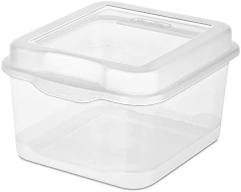 image:imageSterilite Large FlipTop 6 Pack Bundled with Small FlipTop 12 Pack Large Rectangular amp Small Square Clear Plastic Storage Boxes w Hinged Lids Stackable Organizer for Art and Craft Supplies