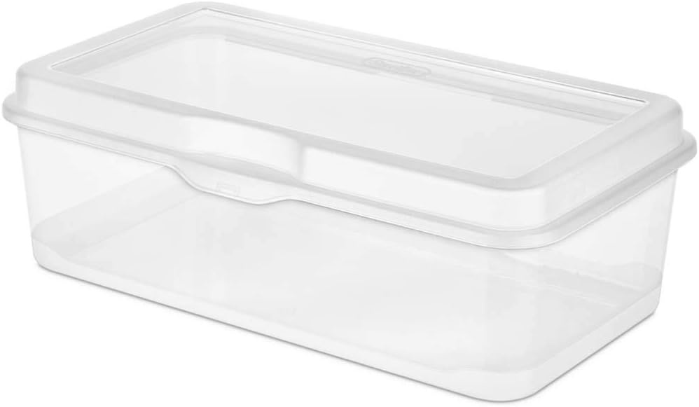 image:imageSterilite Large FlipTop 6 Pack Bundled with Small FlipTop 12 Pack Large Rectangular amp Small Square Clear Plastic Storage Boxes w Hinged Lids Stackable Organizer for Art and Craft Supplies