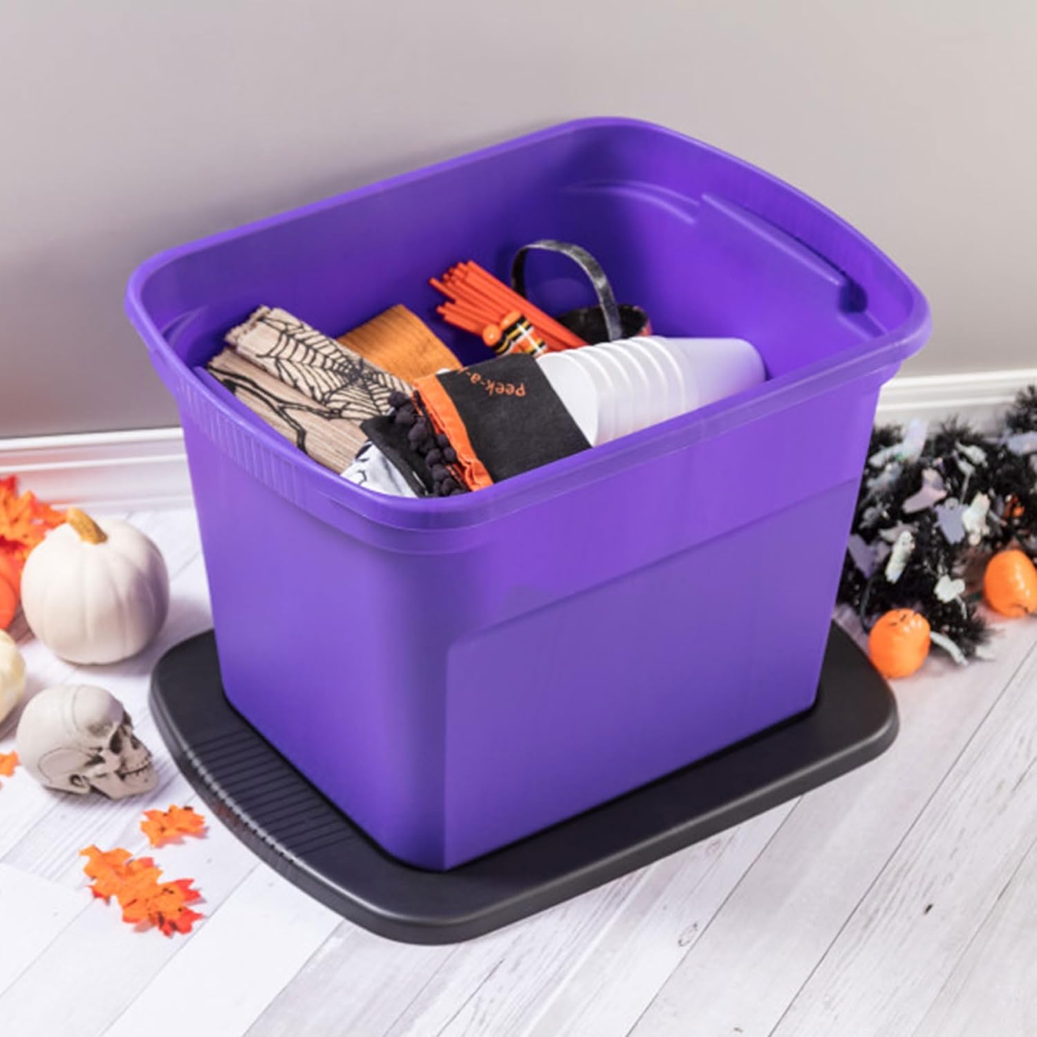 image:imageSterilite Tote Plastic Storage Bins with Snap Lids 18 Gallon 8Pack8