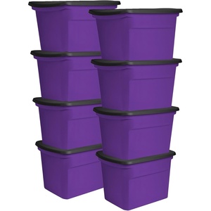 Sterilite Tote, Plastic Storage Bins with Snap Lids, 18 Gallon, 8-Pack(8)