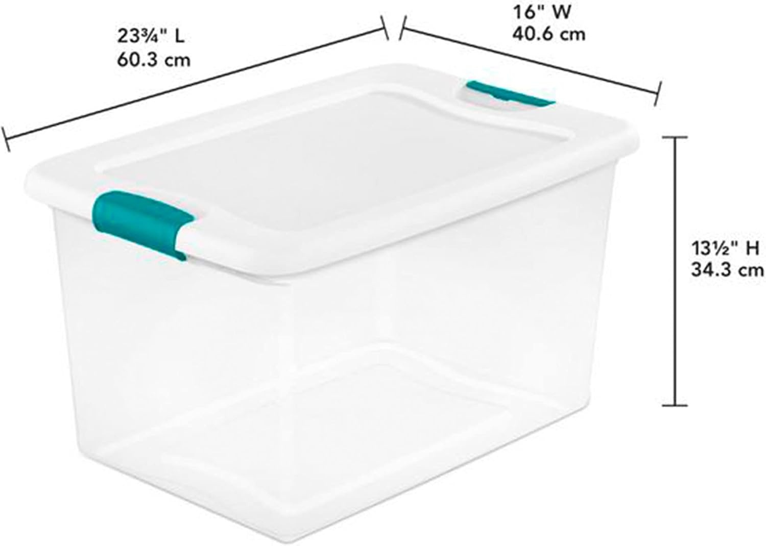 image:imageSterilite 64 Quart Clear Plastic Stackable Storage Container Bin Box Tote with White Latching Lid Organizing Solution for Home amp Classroom 60 Pack