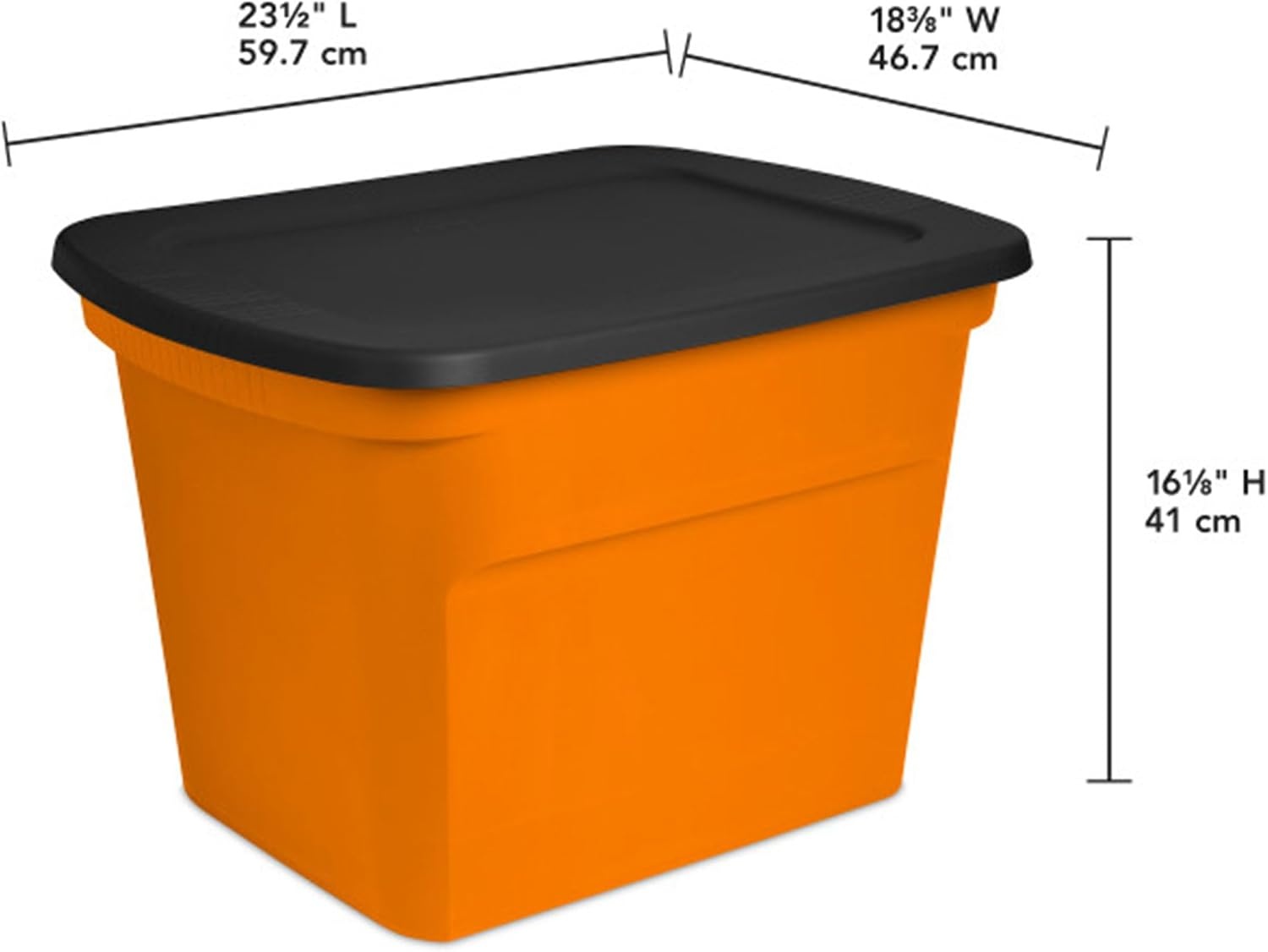 image:imageSterilite 18 Gal Storage Tote Stackable Bin with Lid Plastic Container to Organize Halloween Decorations in Closet Orange Base and Lid 24Pack