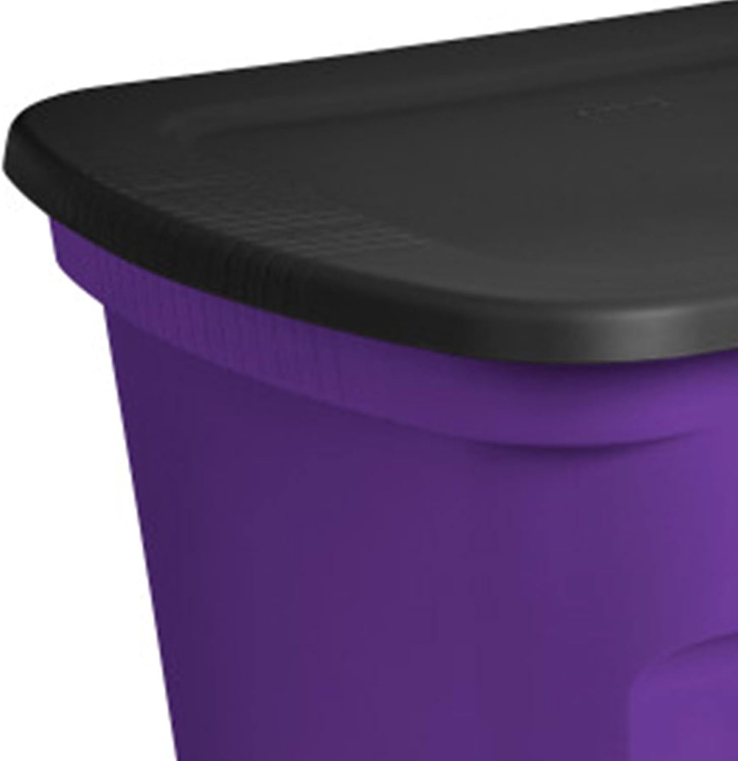 image:imageSterilite 18 Gal Storage Tote Stackable Bin with Lid Plastic Container to Organize Halloween Decorations in Closet Purple Base and Lid 16Pack