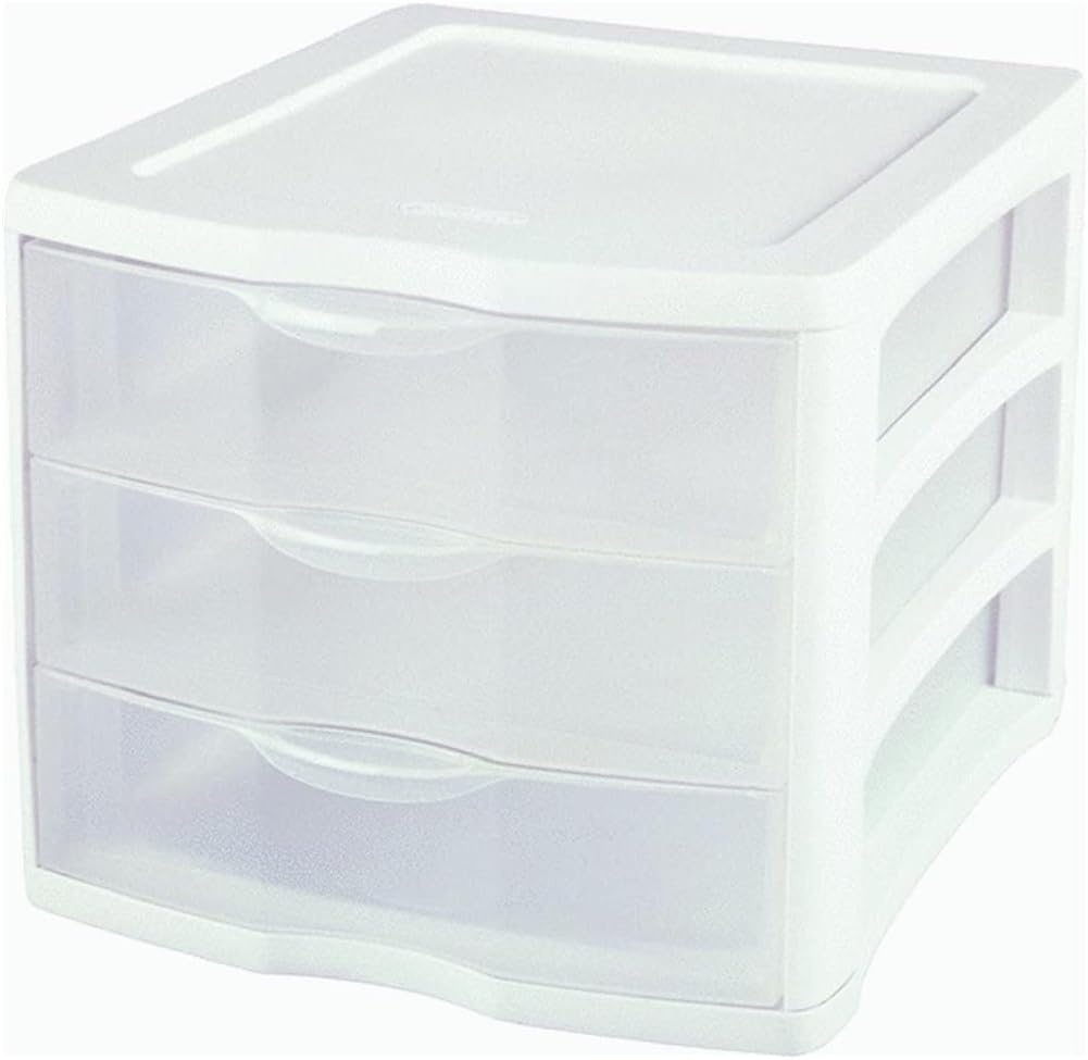 image:imageSterilite ClearView Compact Portable 3 Storage Drawer Organizer Cabinet 5 Pack