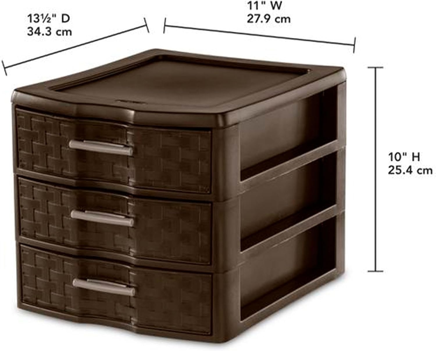 image:imageSterilite Medium Weave Craft Office Supplies 3 Drawer Storage Organizer 8 Pack