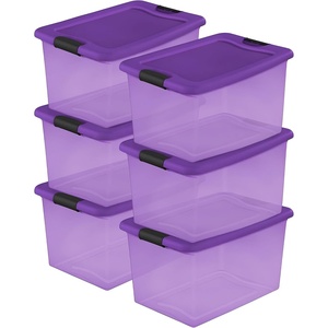 Sterilite Latching Storage Box, Stackable Bin, 64 Quart, 6-Pack