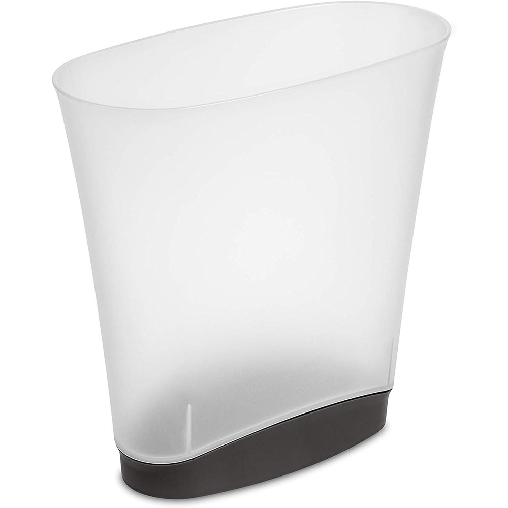 image:imageSterilite 24 Gallon Slim Wastebasket with Lid Small Plastic Trash Can for Bathroom Bedroom or Office Clear 6Pack