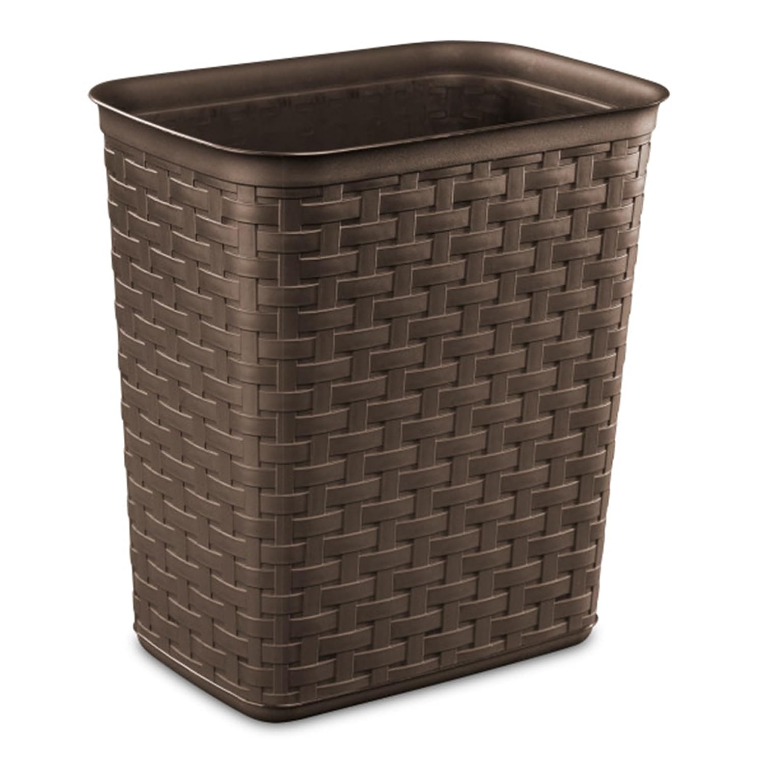 image:imageSterilite 34 Gallon Weave Wastebasket Open Dcor Trash Can Brown 6 PackEspresso