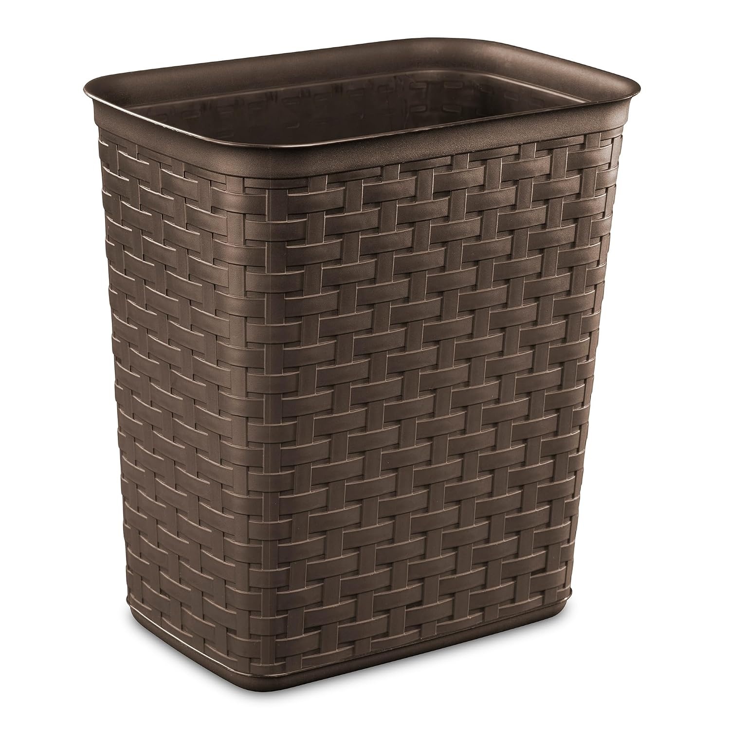 image:imageSterilite 34 Gallon Weave Wastebasket Open Dcor Trash Can Brown 6 PackEspresso