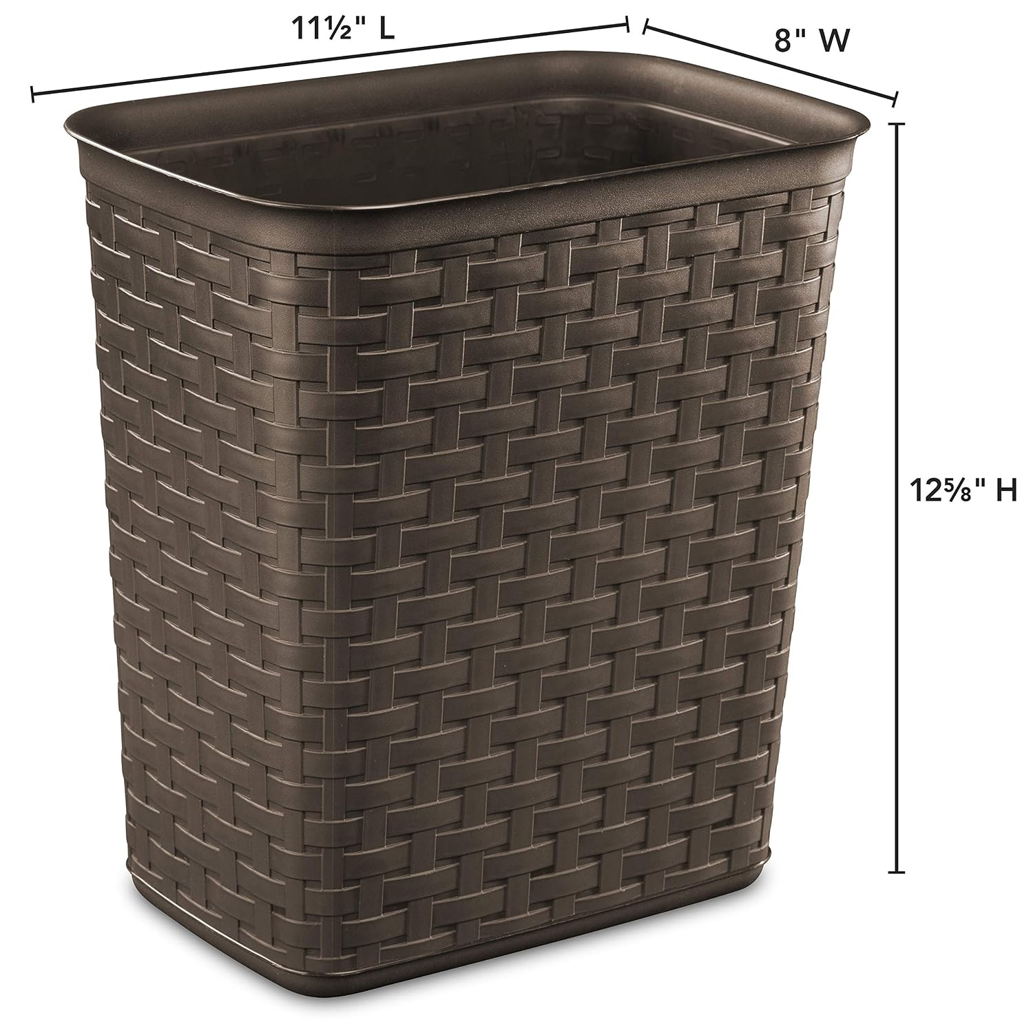 image:imageSterilite 34 Gallon Weave Wastebasket Open Dcor Trash Can Brown 6 PackEspresso