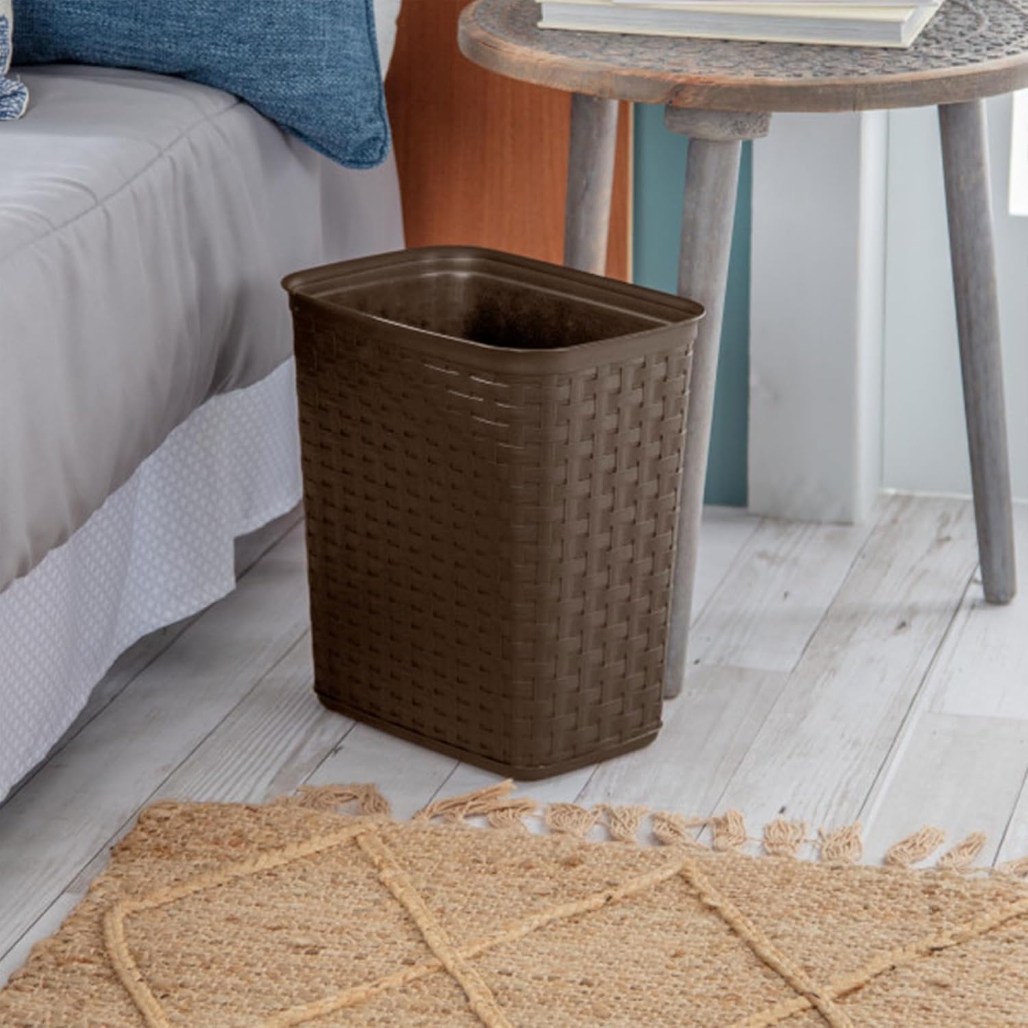 image:imageSterilite 34 Gallon Weave Wastebasket Open Dcor Trash Can Brown 6 PackEspresso