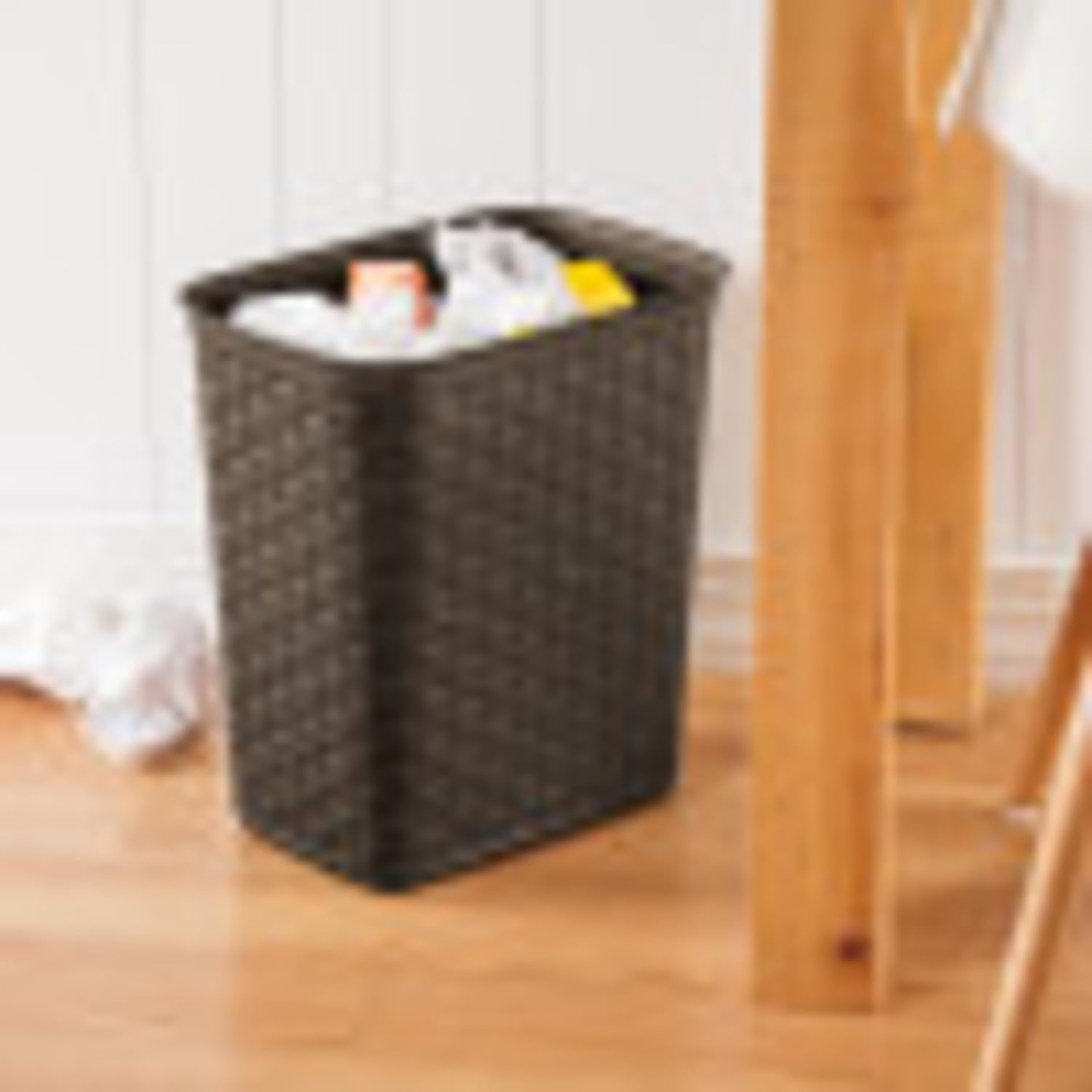 image:imageSterilite 34 Gallon Weave Wastebasket Open Dcor Trash Can Brown 6 PackEspresso