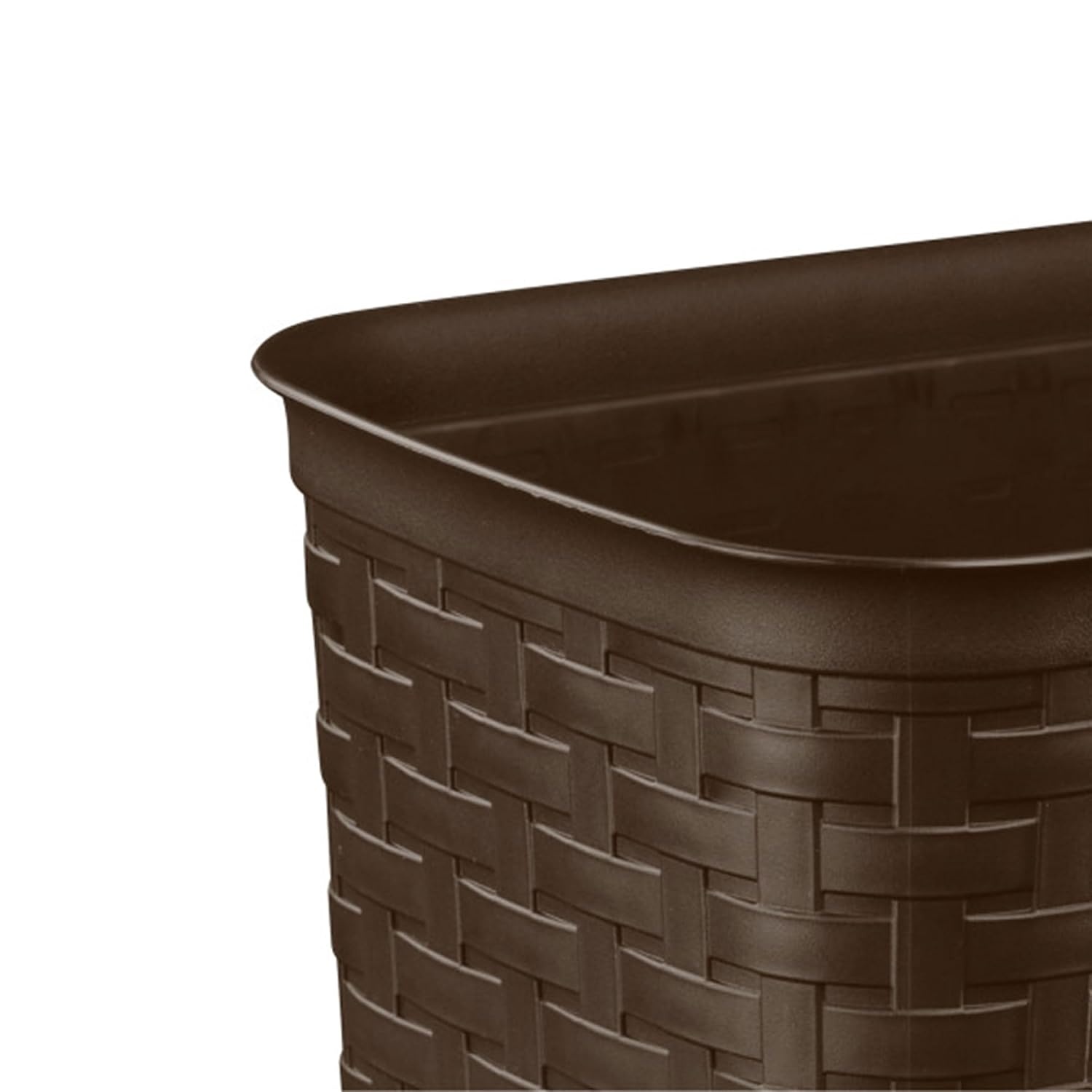 image:imageSterilite 34 Gallon Weave Wastebasket Open Dcor Trash Can Brown 6 PackEspresso